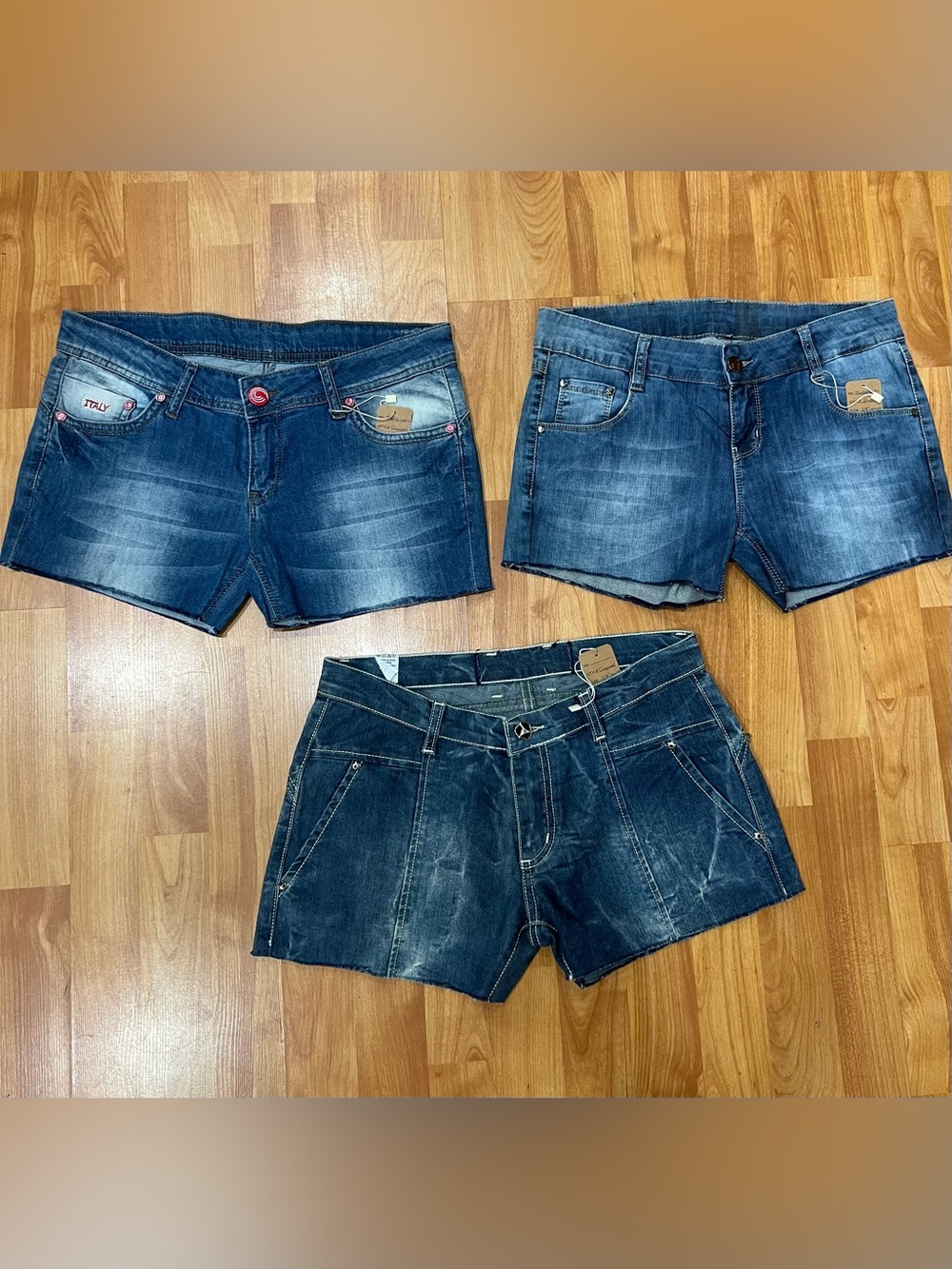 Women’s Denim Shorts - Blue Washed Jeans Style